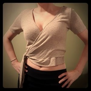 Cute faux wrap crop top